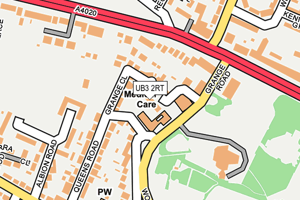 UB3 2RT map - OS OpenMap – Local (Ordnance Survey)