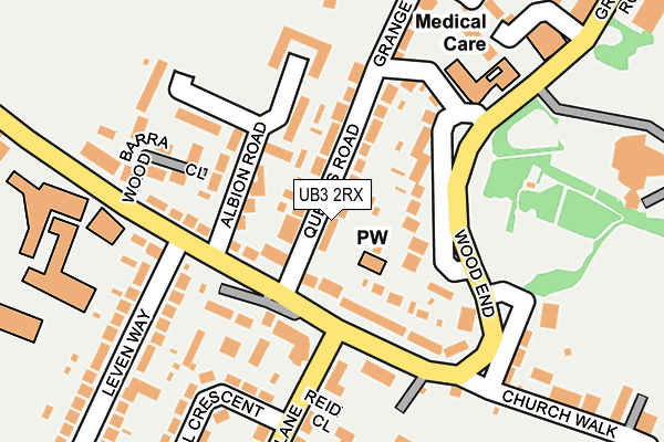 UB3 2RX map - OS OpenMap – Local (Ordnance Survey)