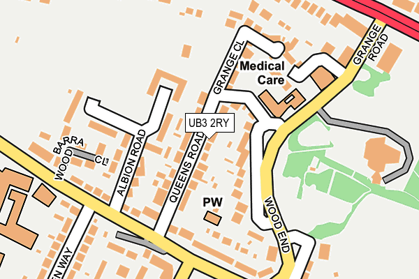 UB3 2RY map - OS OpenMap – Local (Ordnance Survey)