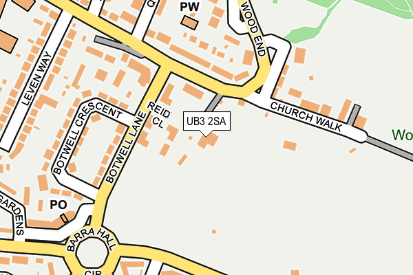 UB3 2SA map - OS OpenMap – Local (Ordnance Survey)