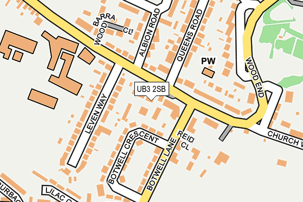 UB3 2SB map - OS OpenMap – Local (Ordnance Survey)