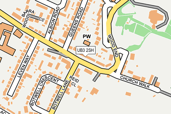 UB3 2SH map - OS OpenMap – Local (Ordnance Survey)