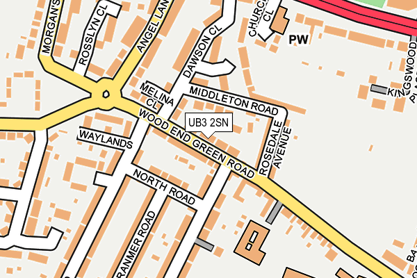 UB3 2SN map - OS OpenMap – Local (Ordnance Survey)