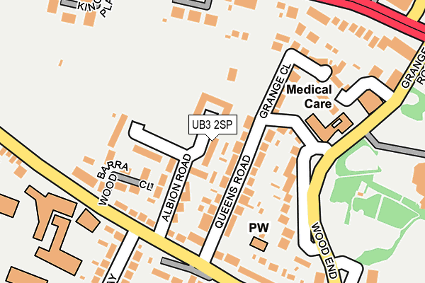 UB3 2SP map - OS OpenMap – Local (Ordnance Survey)