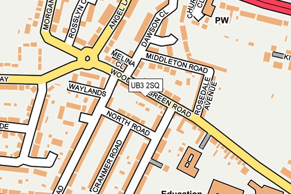 UB3 2SQ map - OS OpenMap – Local (Ordnance Survey)