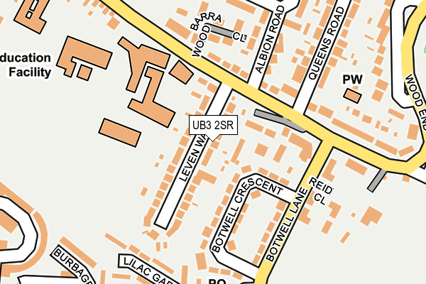 UB3 2SR map - OS OpenMap – Local (Ordnance Survey)
