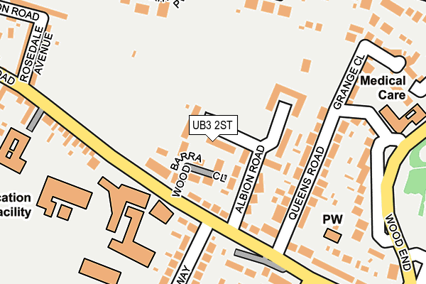 UB3 2ST map - OS OpenMap – Local (Ordnance Survey)