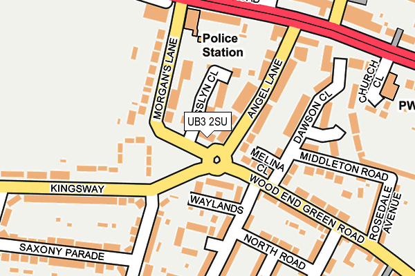 UB3 2SU map - OS OpenMap – Local (Ordnance Survey)