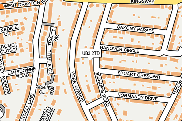 UB3 2TD map - OS OpenMap – Local (Ordnance Survey)