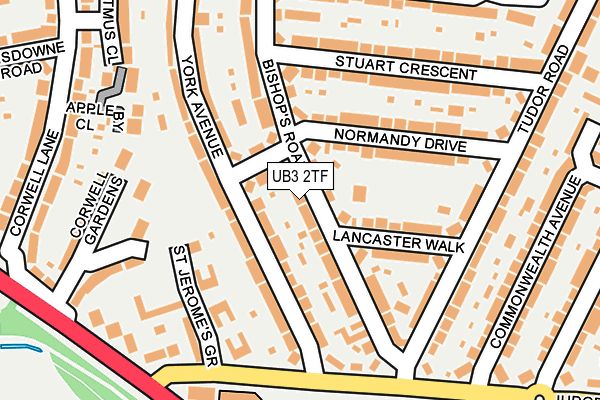 UB3 2TF map - OS OpenMap – Local (Ordnance Survey)