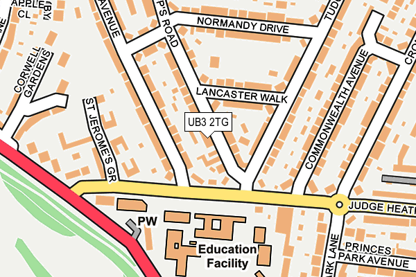 UB3 2TG map - OS OpenMap – Local (Ordnance Survey)