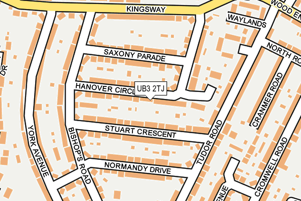 UB3 2TJ map - OS OpenMap – Local (Ordnance Survey)