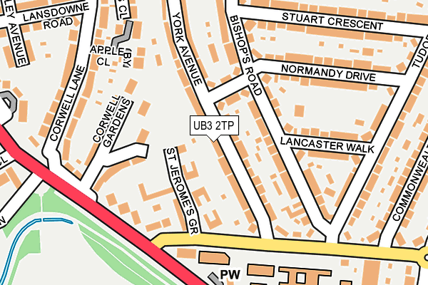 UB3 2TP map - OS OpenMap – Local (Ordnance Survey)