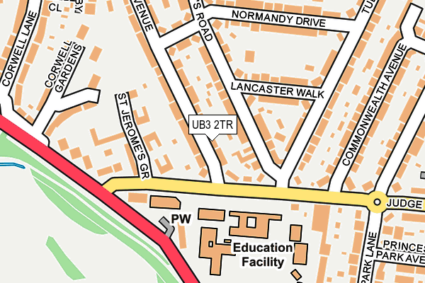 UB3 2TR map - OS OpenMap – Local (Ordnance Survey)