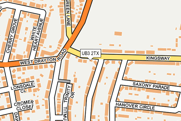 UB3 2TX map - OS OpenMap – Local (Ordnance Survey)