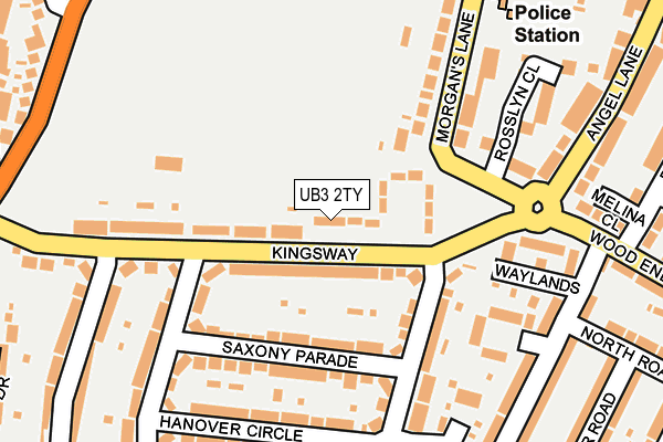 UB3 2TY map - OS OpenMap – Local (Ordnance Survey)