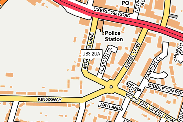 UB3 2UA map - OS OpenMap – Local (Ordnance Survey)