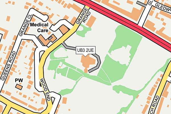UB3 2UE map - OS OpenMap – Local (Ordnance Survey)
