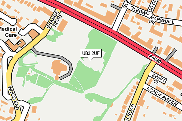 UB3 2UF map - OS OpenMap – Local (Ordnance Survey)
