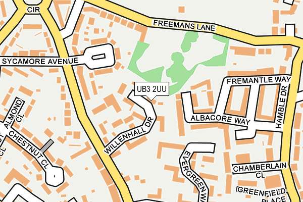 UB3 2UU map - OS OpenMap – Local (Ordnance Survey)
