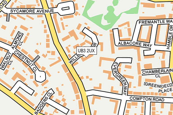 UB3 2UX map - OS OpenMap – Local (Ordnance Survey)