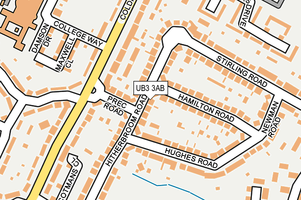 UB3 3AB map - OS OpenMap – Local (Ordnance Survey)