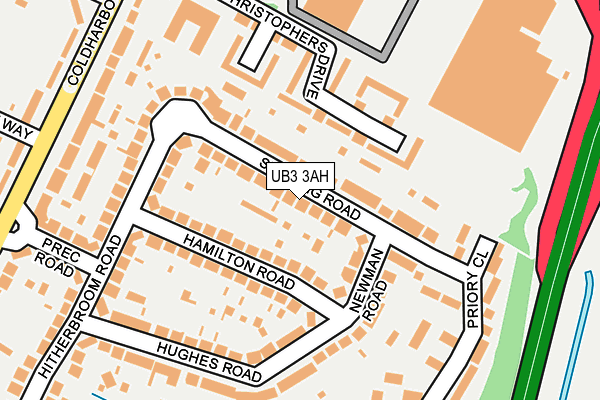 UB3 3AH map - OS OpenMap – Local (Ordnance Survey)