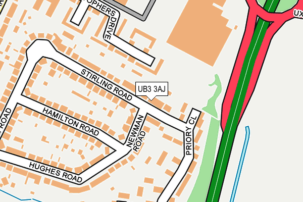 UB3 3AJ map - OS OpenMap – Local (Ordnance Survey)
