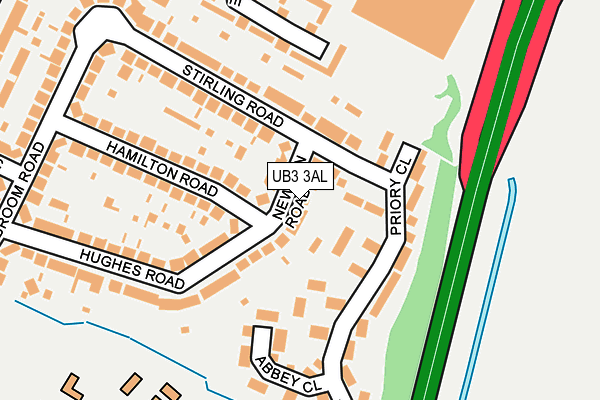 UB3 3AL map - OS OpenMap – Local (Ordnance Survey)