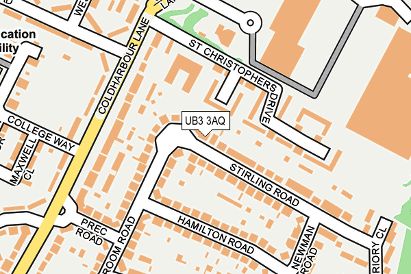 UB3 3AQ map - OS OpenMap – Local (Ordnance Survey)