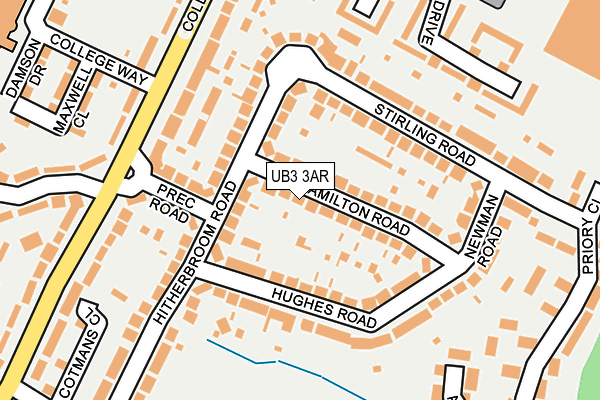 UB3 3AR map - OS OpenMap – Local (Ordnance Survey)