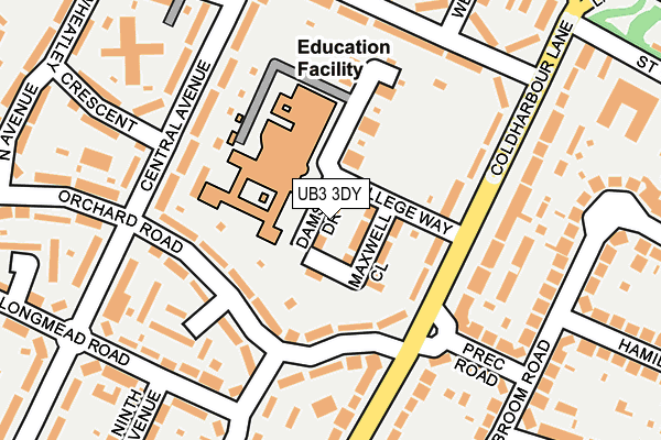UB3 3DY map - OS OpenMap – Local (Ordnance Survey)
