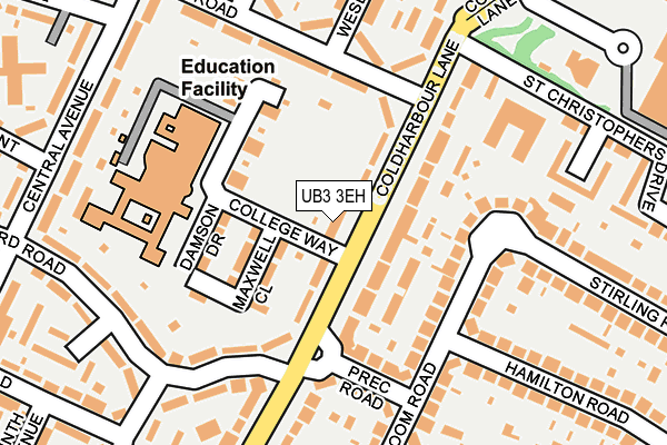 UB3 3EH map - OS OpenMap – Local (Ordnance Survey)