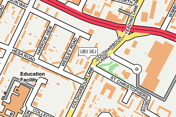 UB3 3EJ map - OS OpenMap – Local (Ordnance Survey)