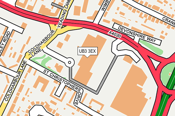 UB3 3EX map - OS OpenMap – Local (Ordnance Survey)
