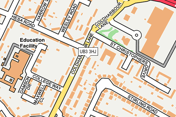 UB3 3HJ map - OS OpenMap – Local (Ordnance Survey)