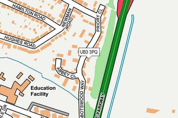 UB3 3PQ map - OS OpenMap – Local (Ordnance Survey)