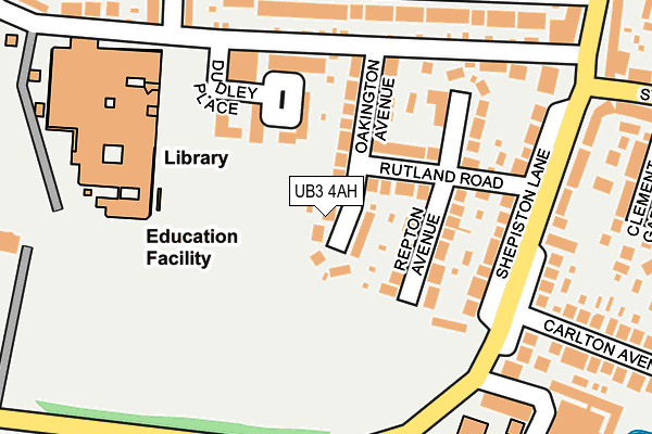 UB3 4AH map - OS OpenMap – Local (Ordnance Survey)