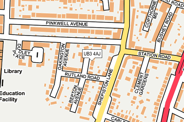 UB3 4AJ map - OS OpenMap – Local (Ordnance Survey)