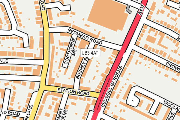 UB3 4AT map - OS OpenMap – Local (Ordnance Survey)