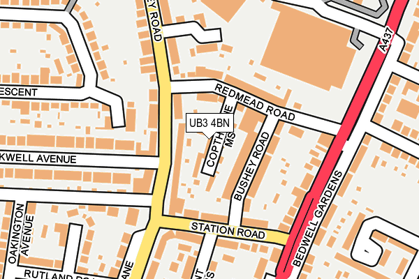 UB3 4BN map - OS OpenMap – Local (Ordnance Survey)