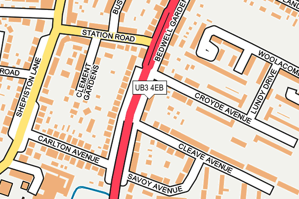 UB3 4EB map - OS OpenMap – Local (Ordnance Survey)