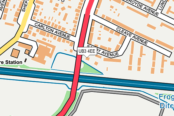 UB3 4EE map - OS OpenMap – Local (Ordnance Survey)