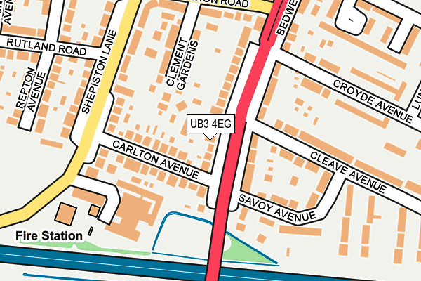 UB3 4EG map - OS OpenMap – Local (Ordnance Survey)