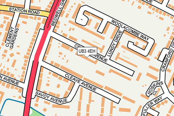 UB3 4EH map - OS OpenMap – Local (Ordnance Survey)