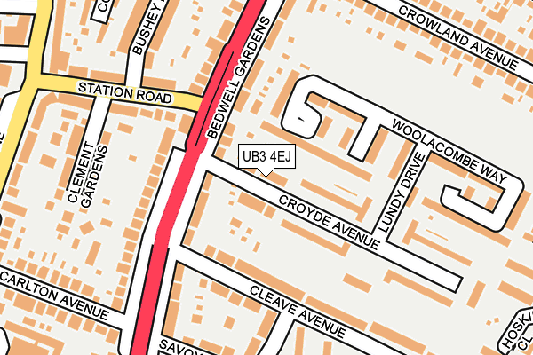 UB3 4EJ map - OS OpenMap – Local (Ordnance Survey)