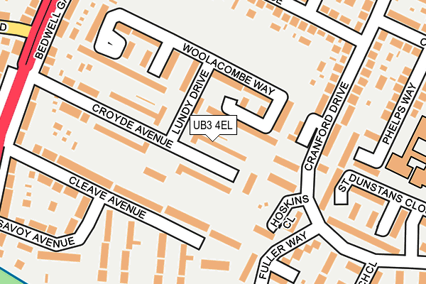 UB3 4EL map - OS OpenMap – Local (Ordnance Survey)