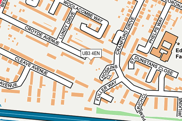 UB3 4EN map - OS OpenMap – Local (Ordnance Survey)