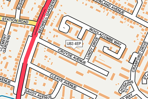 UB3 4EP map - OS OpenMap – Local (Ordnance Survey)