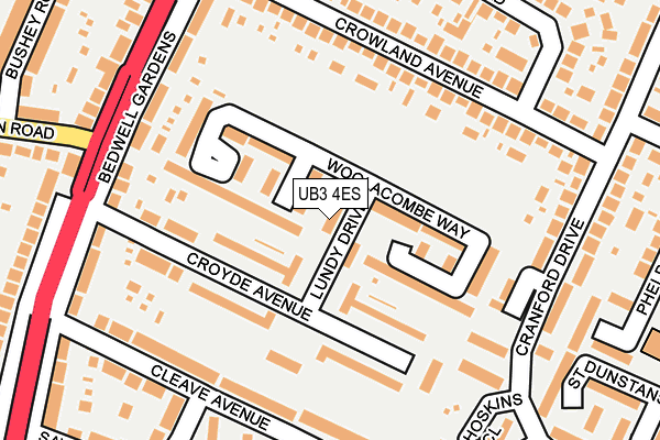 UB3 4ES map - OS OpenMap – Local (Ordnance Survey)